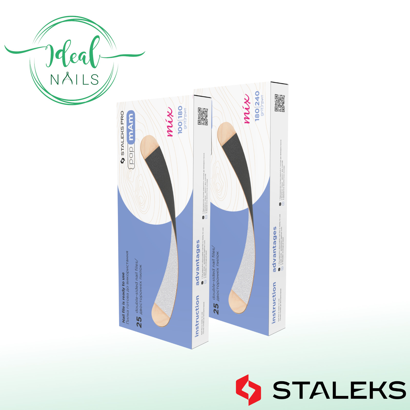 DWCEMix-22_1-jpg Beidseitige Wechselfeilenblätter STALEKS EXPERT papmAm DWCEMix-22 auf Holzbasis, Packung 25 Stück, Bild 1